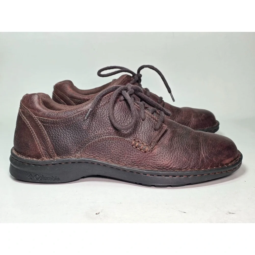 Columbia Pine Hollow Men's Oxford Casual Shoes Size 9.5 Brown Leather Memory